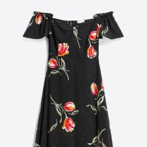 Nine Britton Mallory Off The Shoulder Ruffle Hem Maxi Dress